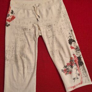RARE Vintage Y2K, Lucky Brand Asian Sweatpants, Cropped, Large